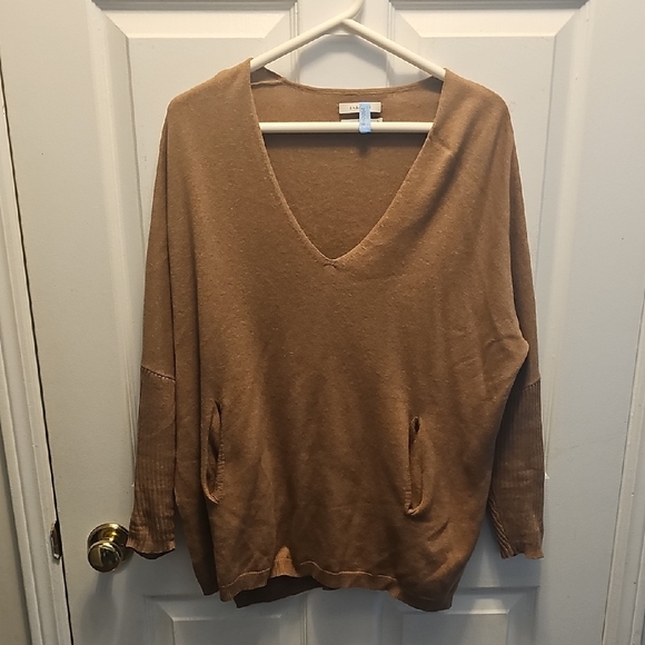 Babaton Tan V-Neck Sweater - Picture 2 of 8